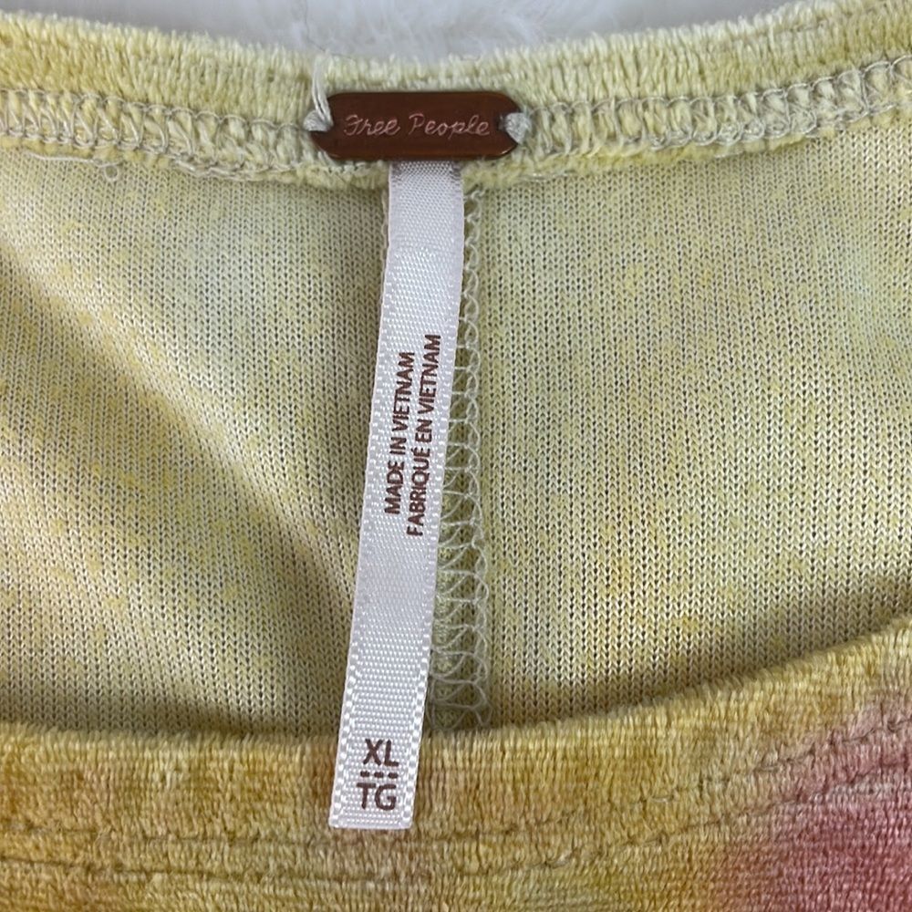 Free People Bright Eyes Yellow Tie-Dye Velvet Tee - Picture 4 of 9